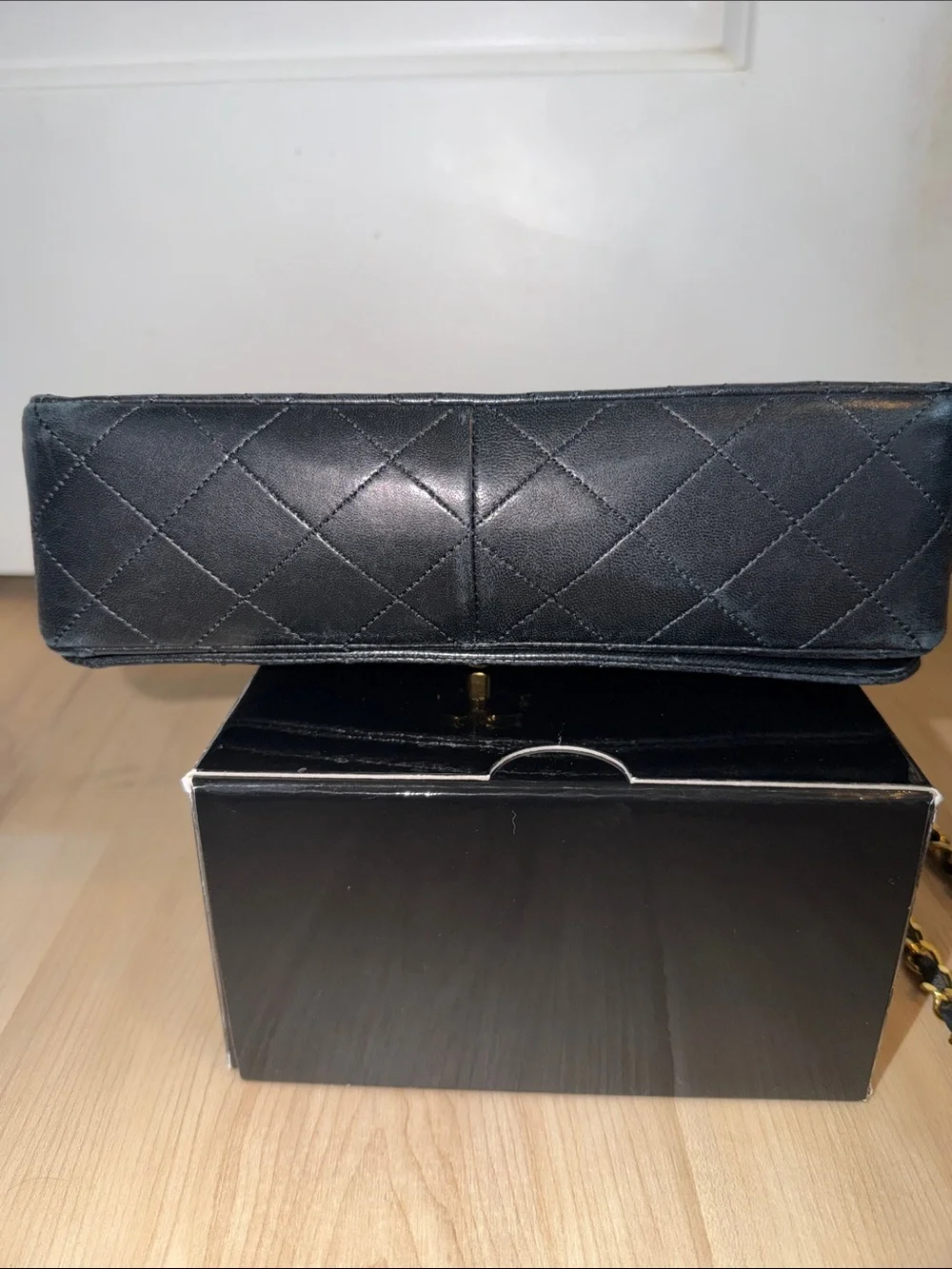 CHANEL Vintage Quilted Leather Shoulder Bag with Gold Chain and CC Turn-Lock